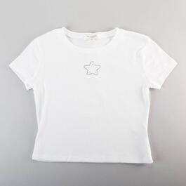 Girls &#40;7-16&#41; No Comment Star Embroidered Cutout Tee