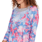 Womens Ruby Rd. California Dreaming Tie Dye Floral Blouse - image 5