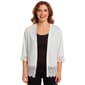 Petite Notations 3/4 Sleeve Scallop Hem Crochet Cardigan - image 1