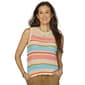 Womens Democracy Round Neck Multi Color Striped Tank Wavy Scallo - image 1