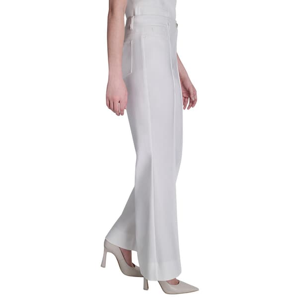 Womens DKNY Button Front Flare Leg Dress Pants