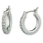 Gloria Vanderbilt Silver-Tone Pave Hoop Earrings - image 1