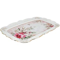 Home Essentials 14x9 Pink Rose Pierced Tray