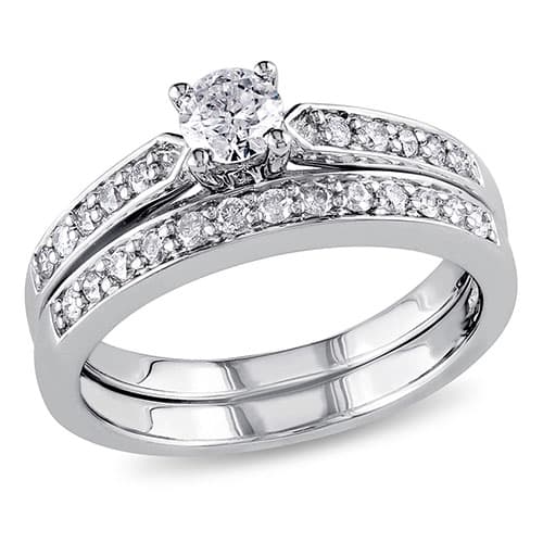 Loveblooms(tm)  Round White 1/2ctw. Diamonds Bridal Ring Set
