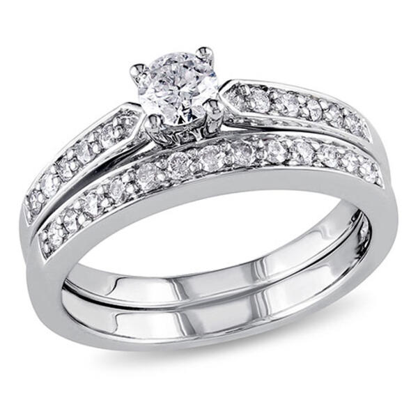 Loveblooms&#40;tm&#41;  Round White 1/2ctw. Diamonds Bridal Ring Set - image 