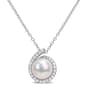 Gemstone Classics&#40;tm&#41; Pearl & Diamond Halo Pendant - image 1