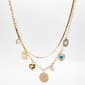 Ashley Gold Plated Mixed Chain Necklace w/ Heart & Pearl Charms - image 1