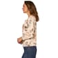 Womens Democracy 3/4 Sleeve Floral Button Front Cardigan - image 3