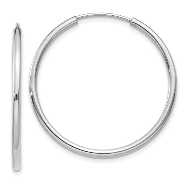 Gold Classics&#40;tm&#41; 14kt. 28mm White Gold Endless Hoop Earrings - image 