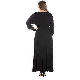 Plus Size 24/7 Comfort Apparel V-Neckline Empire Waist Dress
