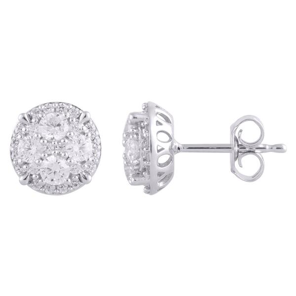 Nova Star&#40;R&#41; Sterling Silver Lab Grown Diamond Round Stud Earrings - image 