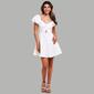 Juniors Trixxi Woven Twist Front Key Hole Puff Sleeve Sun Dress - image 1