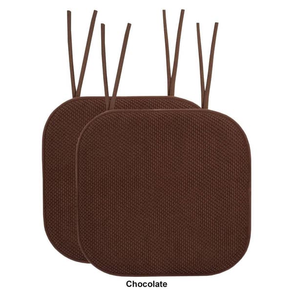 Sweet Home Collection Honeycomb Memory Foam Chair Pads w/ Ties