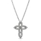 1928 Pewter Rectangle Swarovski&#40;R&#41; Crystal Cross Pendant Necklace - image 1