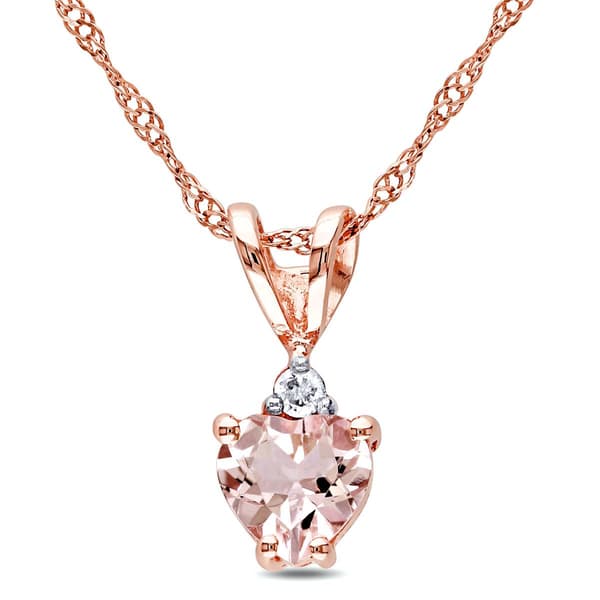 Gemstone Classics&#40;tm&#41; 10kt. Rose Gold Heart Shaped Pendant - image 