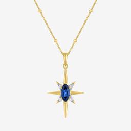 Gemstone Classics(tm) Lab Grown Sapphire North Star Pendant