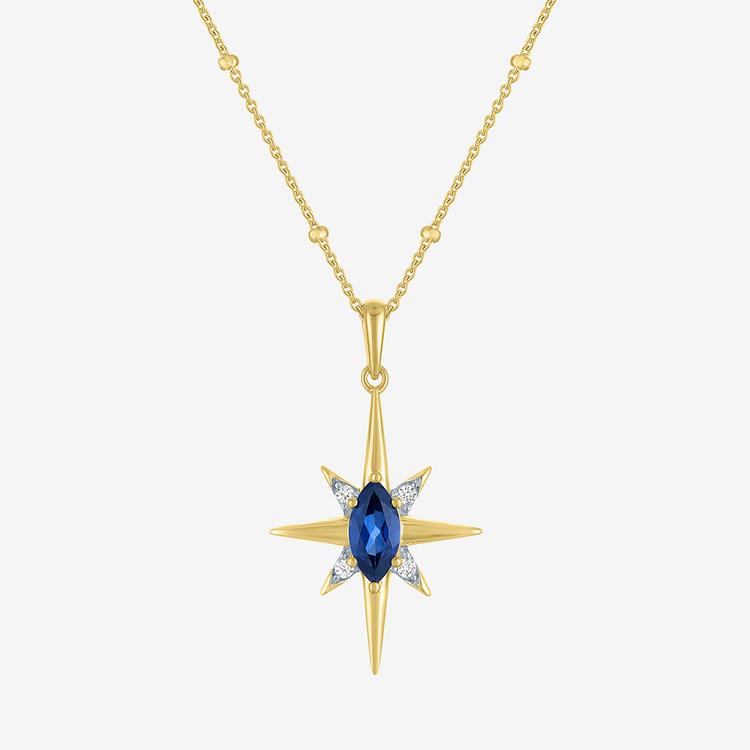 Gemstone Classics(tm) Lab Grown Sapphire North Star Pendant