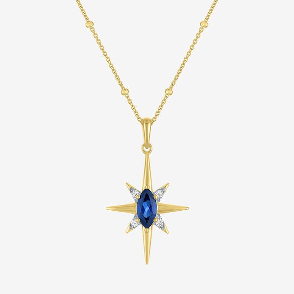 Gemstone Classics(tm) Lab Grown Sapphire North Star Pendant