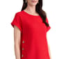Petite Jones New York Short Roll Cuff Sleeve Side Button Blouse - image 4
