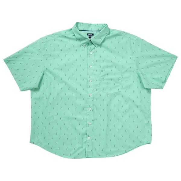 Mens Big & Tall IZOD&#40;R&#41; Short Sleeve Martini Button Down Shirt - image 