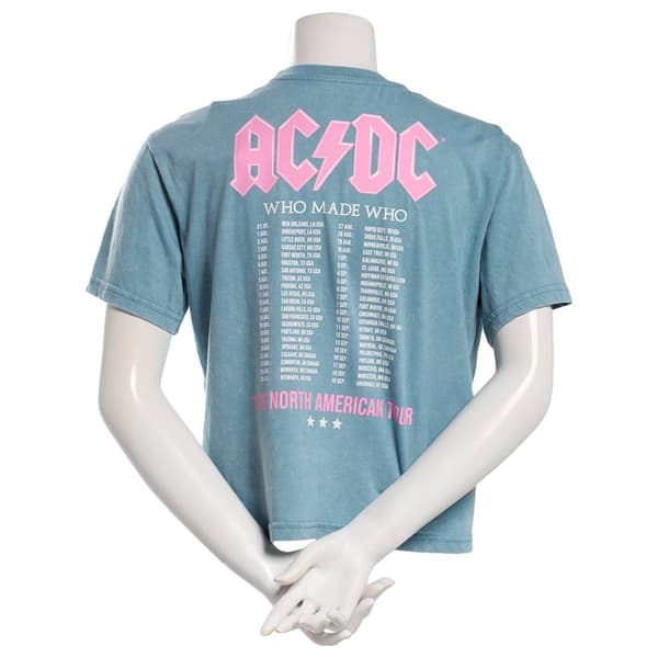 Juniors C-Life Mineral Wash AC/DC Tour Cropped Tee