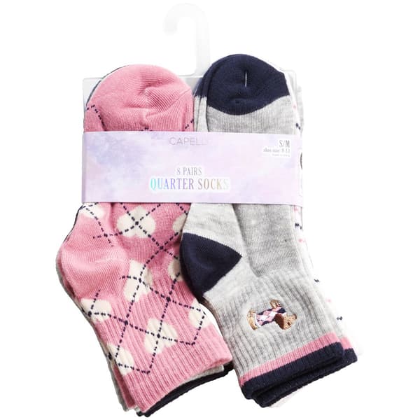 Girls Capelli(R) New York 8pk. Academia Quarter Socks - image 