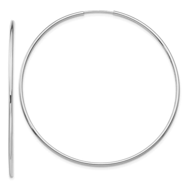 Gold Classics&#40;tm&#41; 14kt. 54mm White Gold Endless Hoop Earrings - image 