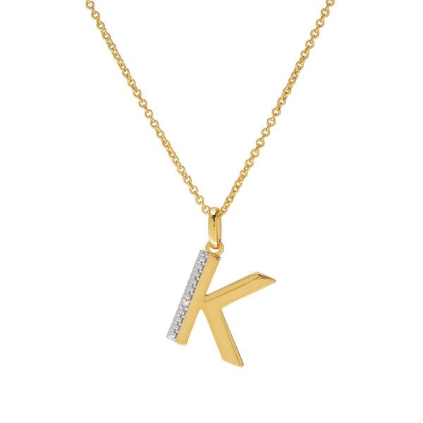 Accents by Gianni Argento Diamond Accent Block Initial K Pendant - image 