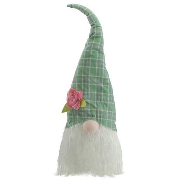 Northlight Seasonal Floral Plaid Gnome Head Spring Decor