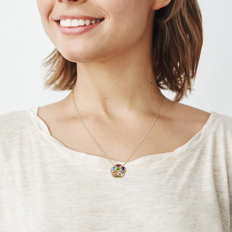Gemstone Classics™ Rhodolite Blue Topaz Pendant Necklace