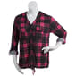 Plus Size New York Laundry Roll Tab Hood Tunic w/Tie Front-Pink - image 1