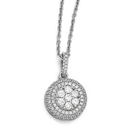 Sterling Silver & CZ White Circular Necklace