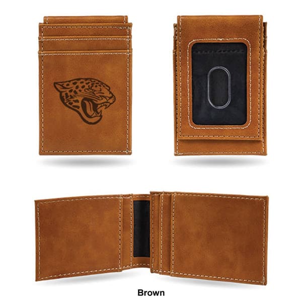 Mens NFL Jacksonville Jaguars Faux Leather Front Pocket Wallet
