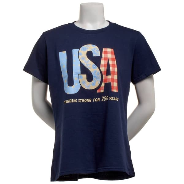 Womens Home of the Brave USA Collage Tee - image 