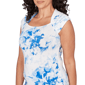Womens Emaline Sapphire Serenade I Square Neck Floral Blouse - image 5
