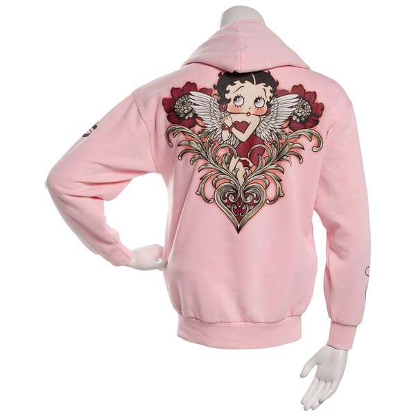 Juniors C-Life Betty Boop Large Back Screen Zip Hoodie
