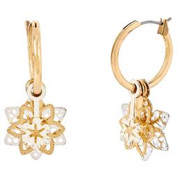 Two-Tone Open 3D Snowflake Earrings