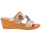 Womens Italian Shoemakers Flowers Wedge Sandals - image 2