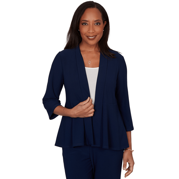 Womens Alfred Dunner Classics_F6 Light Open Crepe Cardigan Top - image 