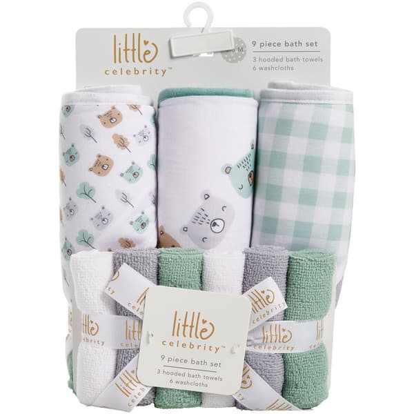 Baby Boy Little Celebrity(tm) 9pc. Animal Gingham Bath Towels - image 