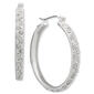 Gloria Vanderbilt Silver-Tone Crystal Hoop Earrings - image 1