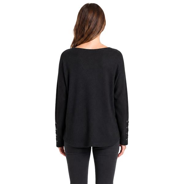 Womens Zac & Rachel Long Sleeve Lace Details Sweater