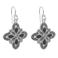 Marsala Silver Plated Marcasite & Onyx Inlay Drop Earrings - image 1