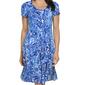Womens Sami & Jo Short Sleeve Seam Abstract Leaf A-Line Dress - image 3