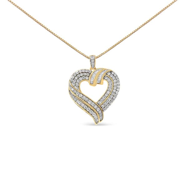 Haus of Brilliance Sterling Silver Diamond Open Heart Pendant - image 