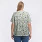 Plus Size Emily Daniels Short Sleeve Leaf Split Neck Blouse - image 2