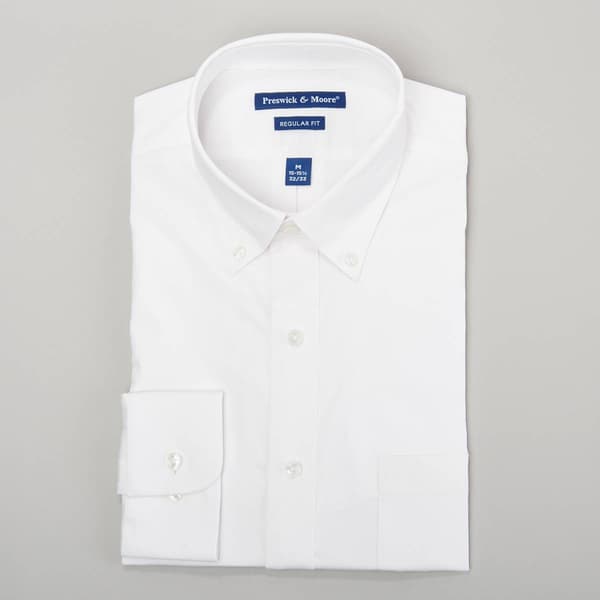Mens Preswick & Moore(R) Luxury White Regular Fit Dress Shirt - image 