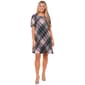 Petite Madison Leigh Short Sleeve Hacci Plaid Dress - image 1