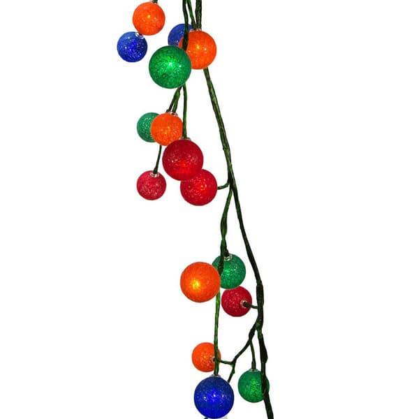 Kurt S. Adler 6ft. Green Garland w/ 48 Multicolor LED Ball Lights