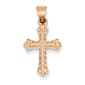 Unisex Gold Classics(tm) 14kt. Rose Gold Hollow Cross Pendant - image 1